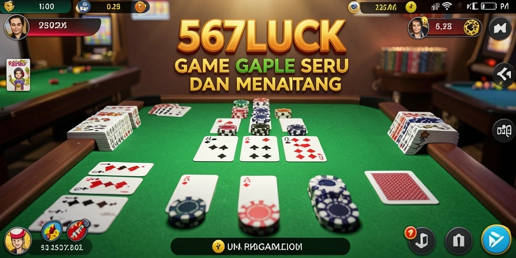 Tampilan gameplay seru dari 567LUCK dengan kartu Gaple yang menantang.