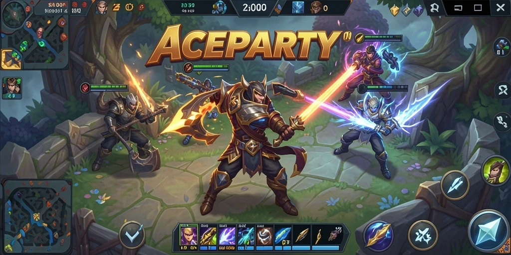 Gameplay seru ACEPARTY dengan pertarungan tim epik.