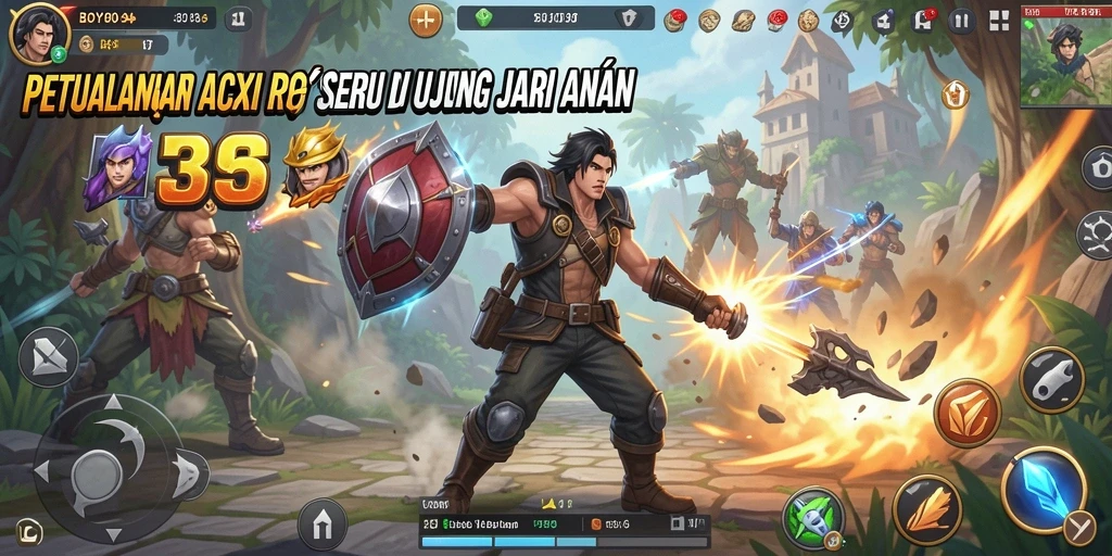 Screenshot utama BOY303 menampilkan aksi pertarungan seru di dunia fantasi.