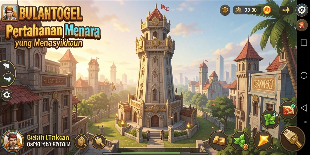 Tampilan gameplay BULANTOGEL yang menegangkan dengan strategi Tower Defense.