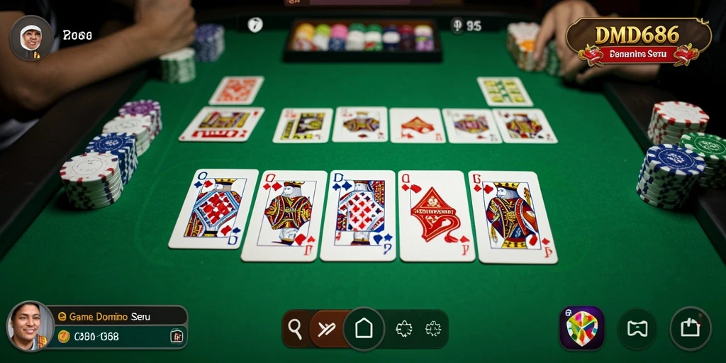 Screenshot DMD686 menunjukkan aksi seru permainan Domino.
