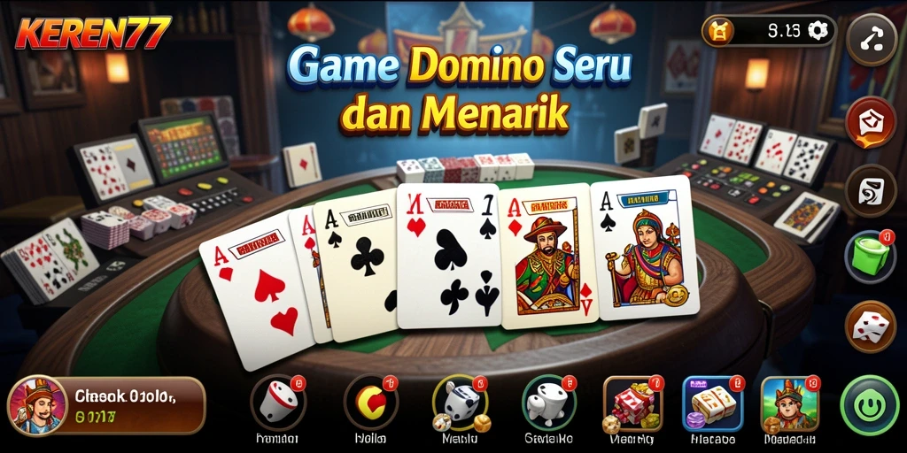 Screenshot gameplay KEREN77 yang menunjukkan serunya permainan Domino.