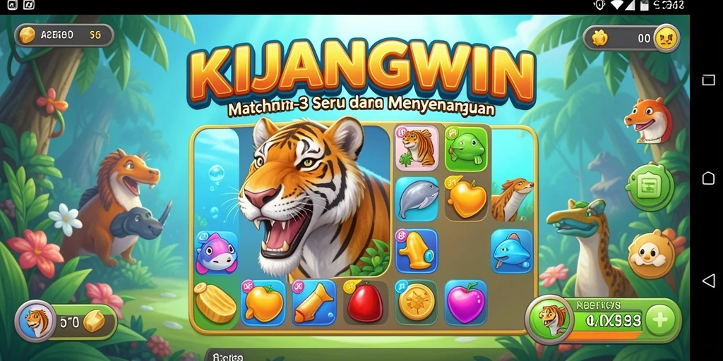 Tampilan gameplay KIJANGWIN yang penuh warna dan seru.