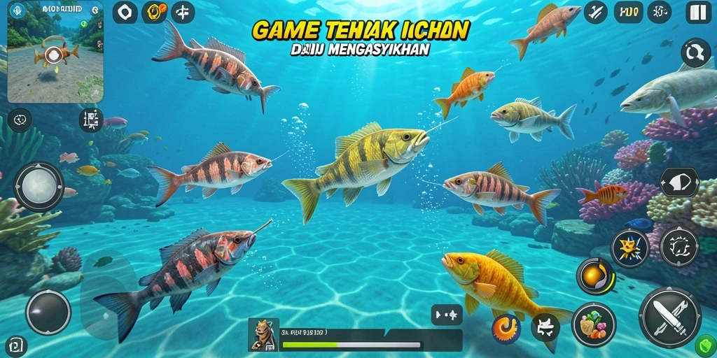 Screenshot MPOID menampilkan pemain menembak ikan di lautan.