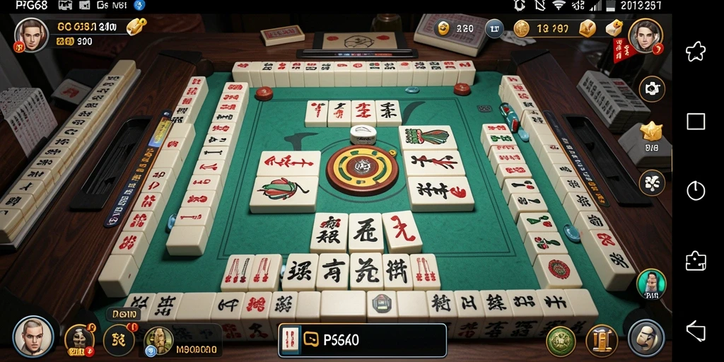 Tampilan gameplay PGG68 yang seru dalam permainan Mahjong.