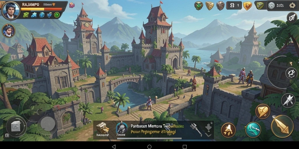 Tampilan gameplay seru dan mendebarkan di RAJAMPO Tower Defense.