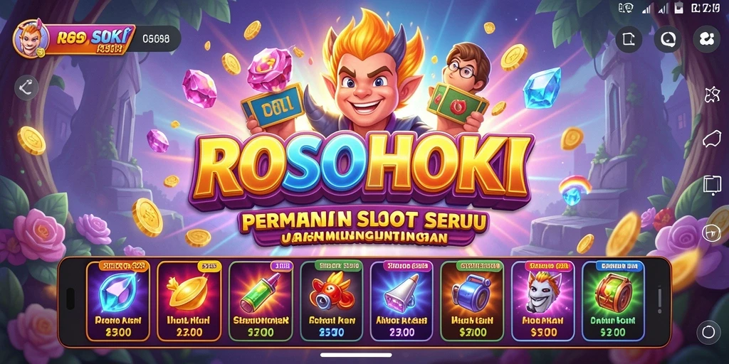 Tampilan menakjubkan dari gameplay ROSOHOKI yang penuh warna.